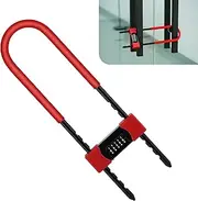 U-Lock - Five-Digit Code Extra-Long U-Lock - Long Shackle Combination Lock - Bicycle Lock with Adjustable Shackle - for Bicycles, Electric Bikes, Mountain Bikes, Glass Doors (U4)