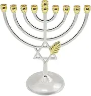 Candle Holder for Hanukkah Menorah | Retro Candle Holders for Taper Candles | Decorative Candlestick for Home Decor, Dining Table, Holds 9 Branches