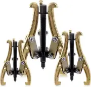 Swpeet 3Pcs 3-Jaw Gear Puller Set, 3 Inch 4 Inch 6 Inch Gold 3 Jaw Puller Kit