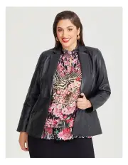 [Taking Shape] Leather Angelique Blazer in Black