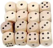 FOYTOKI 10pcs Blank Wooden Dice Game Wooden Cubes dice with Numbers 1-6 Wooden Playing dice Giant dice Wooden six Sides dice six Sided dice 16mm Blank dice aldult Square Corner Bamboo