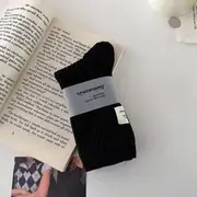 Applique Cotton Socks Black - One Size