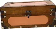 Operitacx Decorative Vintage Wooden Storage Chest for Wedding Cards Keepsakes Collectibles Rustic Treasure Box for Home Classroom Organized Storage
