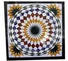 Black Marble Coffee Table Top Unique Pattern Inlay Work Entryway Table for Hotel
