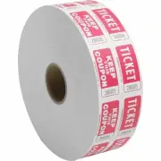 Ticket Roll, Double with Coupon, 2000/RL, Red (SPR99220)