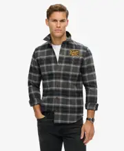 Embroidered Check Overshirt | Roderick Check Black