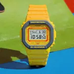 CASIO卡西歐 G-SHOCK 90年代復古運動風 亮眼黃灰撞色 經典方型 DW-5610Y-9_42.8MM