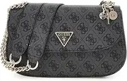 [GUESS] Eco Erica Convertible Xbody Flap Bag Coal Logo, Coal logo