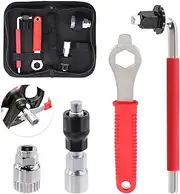 Swpeet 6Pcs Steel Bicycle Repair Tool Kit, Portable Emergency Accessories, Includes Bike Crank Extractor, Bottom Bracket Remover, 16mm Spanner Wrench, Allen Wrench, Square Nut, Portable Bag