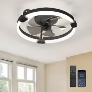 16'' Low Profile Ceiling Fans with Lights and Remote, Fandelier Ceiling Fan F...