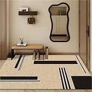 Door Mat Interior Entrance Washable Odourless Low Profile Front Back Geometric Doormat, Easy to Clean Sturdy Indoor Floor Mats