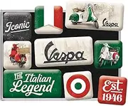 Nostalgic-Art Vespa Retro Fridge Magnets - Italian Legend - Gift Idea for Scooter Fans - Magnetic Board Set - Vintage Design - 9 Pieces