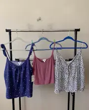 NWT! Lot of 3 Jenni Sz L Printed Rayon Knit Camisole Cami Pajama Top Bundles