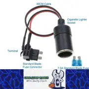 Standard Blade fuse Connector Cigarette Lighter Socket Adapter Cable 7.5A Fuse