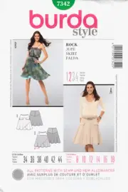 Knee-Length Skirts, Burda Style Sewing Pattern 7342 Sizes 8 to 18