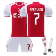 Beakey Ajax Home Jersey BERGWIJN #7 Soccer Jersey Kids Adult 3-Pieces Jersey Kits