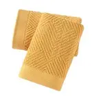 Hand Towels Set of 2 Striped Weave 100% Terry Cotton Towel Super Soft Yellow