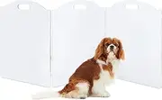 Feoyoho Dog Gate for The House, Clear Acrylic Pet Gate for Dogs, Freestanding Dog Gates for Doorways, Folding Free Standing Puppy Doggy Cat Fence for Inside, Dog Barriers for Home 3 Panel