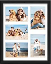 11x14 Collage Picture Frame, 4x6 Collage Picture Frame, Displays Five 4x6 inch Photos, or 11x14 (Without Mat) Wall Decor Wall Hanging (Black, 11X14)