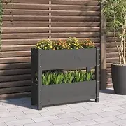 Raised Garden Bed, Elevated Planter Box Plant Container Grey 77x25x66 cm Solid Wood Pine