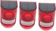 3 Pcs Solar Alarm Light Anti- Light LED Flash Warning Light Strobe Warning Light Flashing Security Light Strobe Light Solar Strobe Security Alarm Solar Caution Light Abs Red