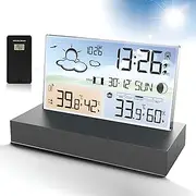 Multifunctional Weather Station with Wireless Outdoor Sensor, 2 Alarms, and Weather Forecast, Digital Temperature and Humidity Monitor with Display, for Home, Office, and Outdoor Use