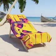 Curious Things - Yellow Skull and Crossbones Beach Towel 2