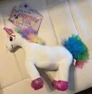 Unicorn Plush Dog Toy, White, 13 inch
