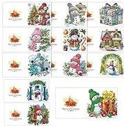 Christmas Greeting Cards with Artistic Rhinestone Painting Kits Christmas Rhinestone Card Kits 5D Artistic Rhinestone Card Kits Craft Christmas Cards for Girls Boy