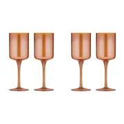 2x 2pc Tempa Verity Crystal Wine Glass Home Barware Drinking Stemware Amber