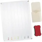 HOODANCOS Acrylic Dry Erase Board with Magnetic Design Clear Weekly Planner for Refrigerator Reusable Acrylic Calendar for Efficient Schedule Organization
