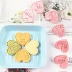 10Pcs/set Love Biscuit Mold Pink Cookie Embossing Stamp Kitchen