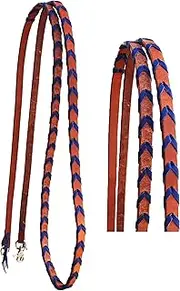 CHALLENGER Horse Western Amish Leather Laced Barrel Contest Reins 6686v