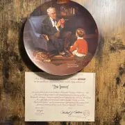 KNOWLES: NORMAN ROCKWELL: The Tycoon” Plate 1984 (New In Box) w/COA