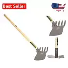 Commercial Grade Steel Rake Hoe with Wood Handle for Gardening & Fire Control