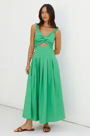Cherry Kisses Maxi Dress Green