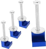 TOKIDNY 4pcs Pickup Truck Accessories Truck Hardware Truck Clamps Truck Toolbox Mounting Kit Truck Topper Clamps Truck Cap Clamps J Hook Crossover Tool J Hooks Fix Tool Blue Aluminum