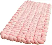 Perfk Bedroom Runner Rug Bay Window Mat Modern Comfortable Multifunction, 60cmx90cm Bedside Cushion Non Slip for Home Balcony, Pink