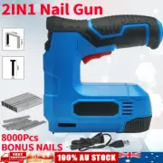 2 in 1 Cordless Electric Stapler Nailer Brad Nail Gun Staples 8000 Nails Kit