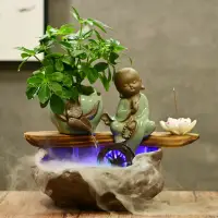 在飛比找蝦皮購物優惠-【招財】流水聚寶盆  倒流香爐 招財擺飾 風水擺件 客廳擺件