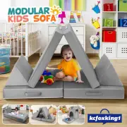 Modular Kids Sofa Set Play Couch Convertible Lounge Chair Comfy Bed Cushion 8pcs