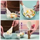 Wooden Handle Silicone Rice Spoon Heat Resistant Spatula Rice Shovel Home