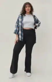 Nasty Gal High Waisted Split Hem Fit And Flare Pant NWT Sz 12