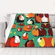 Weighted Cute Guinea Pig Blanket 30"*40" Soft Flannel Reversible Cozy Extra Warm Blanket for Bed,Couch