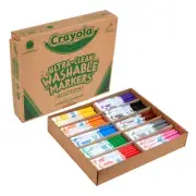 Crayola Ultra-Clean Washable Color Markers, Fine-Line, Assorted Colors, Pack Of
