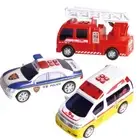 Bunnyland Rescue Team Toy Set (Fire truck+Ambulance+Police Car) Pullback & Sound