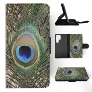 FLIP CASE FOR SAMSUNG GALAXY|BEAUTIFUL PEACOCK BIRD FEATHERS 2
