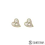 【SHEENA】愛心珍珠層次耳環-金