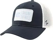 ZHATS NCAA Officially Licensed Snapback Hat Big Rig Patch White Team Color Defer