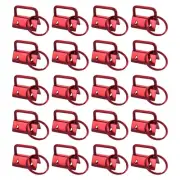 20Pcs 25mm Key Fob Hardware with Keychain Ring for Webbing Wine Red